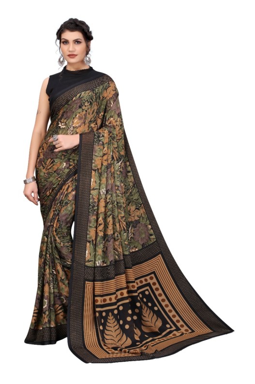Fancy Georgette Printed Saree With blouse